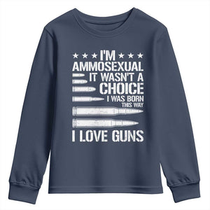 Funny Im Ammosexual Youth Sweatshirt American Freedom Second Amendment TS12 Navy Print Your Wear