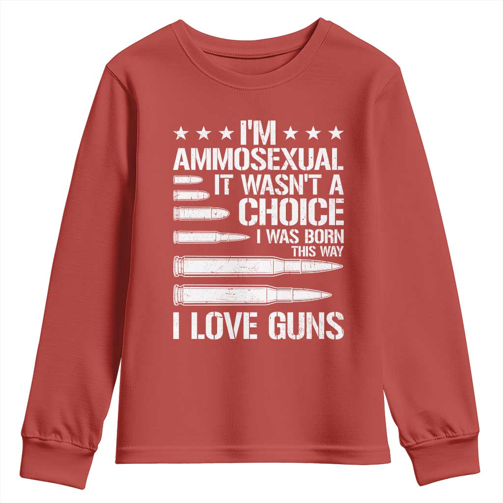 Funny Im Ammosexual Youth Sweatshirt American Freedom Second Amendment TS12 Red Print Your Wear