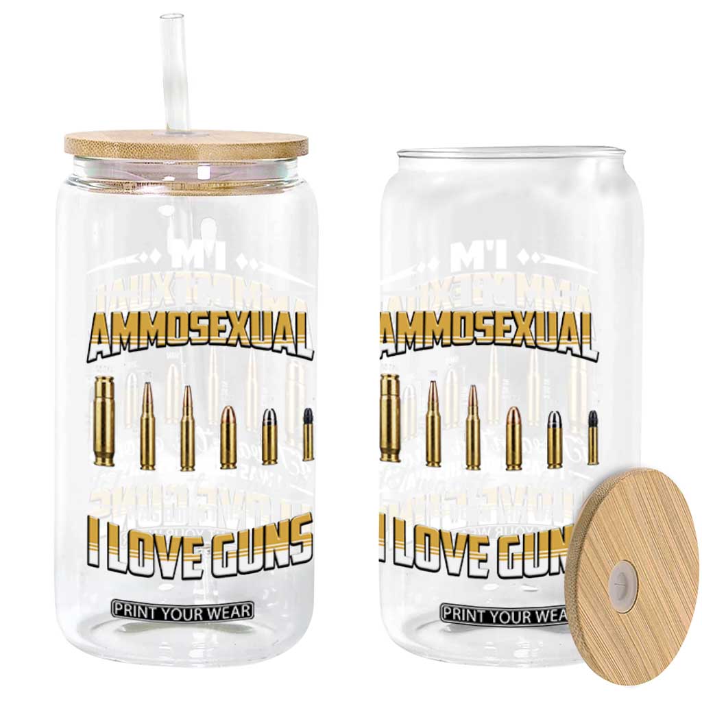 Funny Im Ammosexual Glass Can Second Amendment Patriotic Freedom Graphic TS12 Print Your Wear