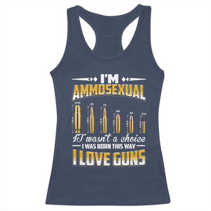 Funny Im Ammosexual Racerback Tank Top Second Amendment Patriotic Freedom Graphic TS12 Navy Print Your Wear