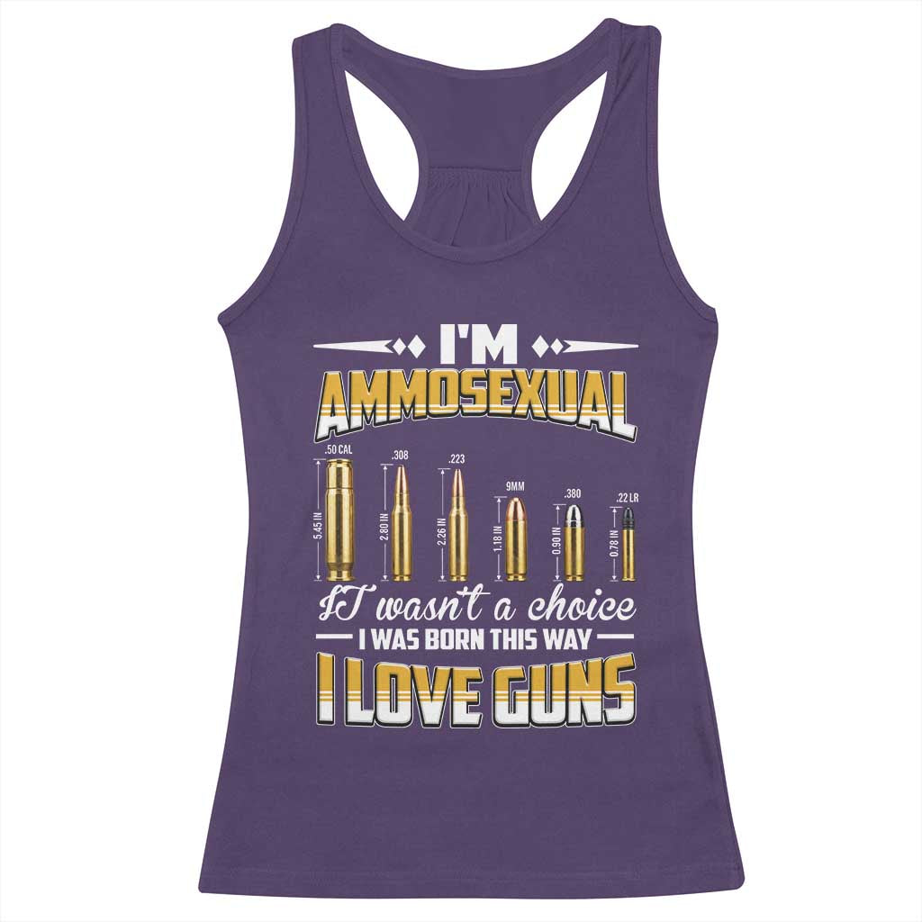 Funny Im Ammosexual Racerback Tank Top Second Amendment Patriotic Freedom Graphic TS12 Purple Print Your Wear