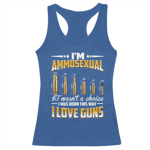 Funny Im Ammosexual Racerback Tank Top Second Amendment Patriotic Freedom Graphic TS12 Royal Blue Print Your Wear
