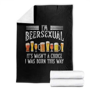 Funny Im Beersexual Throw Blanket Born This Way Beer Lover Graphic TS12 Black Print Your Wear