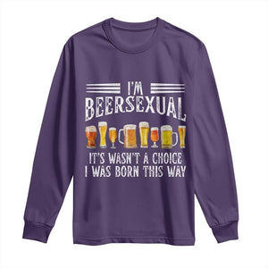 Funny Im Beersexual Long Sleeve Shirt Born This Way Beer Lover Graphic TS12 Purple Print Your Wear