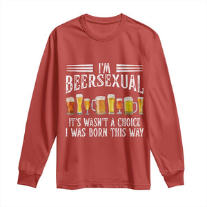 Funny Im Beersexual Long Sleeve Shirt Born This Way Beer Lover Graphic TS12 Red Print Your Wear