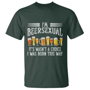 Funny Im Beersexual T Shirt Born This Way Beer Lover Graphic TS12 Dark Forest Green Print Your Wear