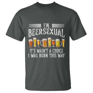 Funny Im Beersexual T Shirt Born This Way Beer Lover Graphic TS12 Dark Heather Print Your Wear