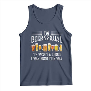 Funny Im Beersexual Tank Top Born This Way Beer Lover Graphic TS12 Navy Print Your Wear