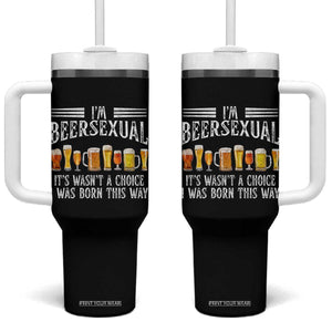 Funny Im Beersexual Tumbler With Handle Born This Way Beer Lover Graphic TS12 One Size: 40 oz Black Print Your Wear