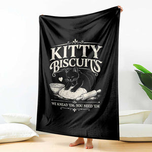 Kitty Biscuits We Knead Em You Need Em Throw Blanket Funny Black Cat Making Biscuits Baking TS12 Print Your Wear
