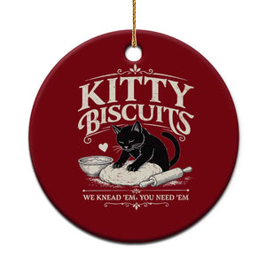Kitty Biscuits We Knead Em You Need Em Ceramic Ornament Funny Black Cat Making Biscuits Baking TS12 1pc Red Print Your Wear