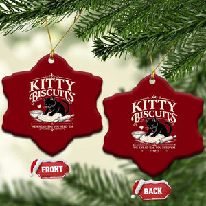 Kitty Biscuits We Knead Em You Need Em Ceramic Ornament Funny Black Cat Making Biscuits Baking TS12 Print Your Wear