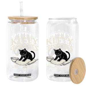 Kitty Biscuits We Knead Em You Need Em Glass Can Funny Black Cat Making Biscuits Baking TS12 Print Your Wear