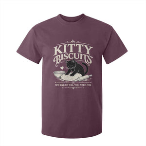 Kitty Biscuits We Knead Em You Need Em T Shirt For Kid Funny Black Cat Making Biscuits Baking TS12 Maroon Print Your Wear