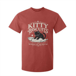 Kitty Biscuits We Knead Em You Need Em T Shirt For Kid Funny Black Cat Making Biscuits Baking TS12 Red Print Your Wear