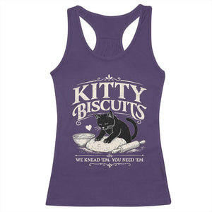 Kitty Biscuits We Knead Em You Need Em Racerback Tank Top Funny Black Cat Making Biscuits Baking TS12 Purple Print Your Wear