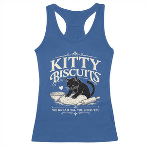 Kitty Biscuits We Knead Em You Need Em Racerback Tank Top Funny Black Cat Making Biscuits Baking TS12 Royal Blue Print Your Wear