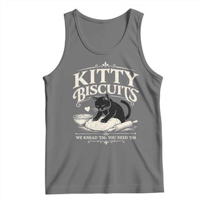 Kitty Biscuits We Knead Em You Need Em Tank Top Funny Black Cat Making Biscuits Baking TS12 Black Heather Print Your Wear