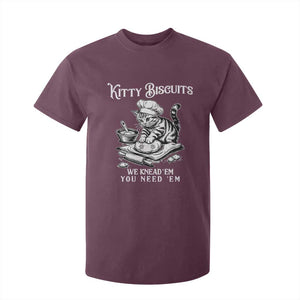 Funny Kitty Biscuits Bakery T Shirt For Kid We Knead Em You Need Em TS12 Maroon Print Your Wear