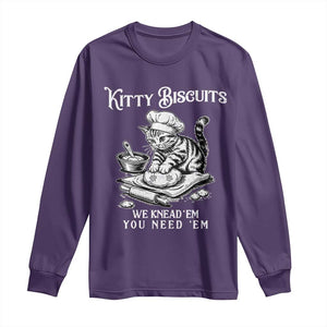 Funny Kitty Biscuits Bakery Long Sleeve Shirt We Knead Em You Need Em TS12 Purple Print Your Wear