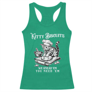 Funny Kitty Biscuits Bakery Racerback Tank Top We Knead Em You Need Em TS12 Irish Green Print Your Wear