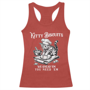 Funny Kitty Biscuits Bakery Racerback Tank Top We Knead Em You Need Em TS12 Red Print Your Wear