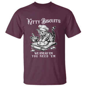 Funny Kitty Biscuits Bakery T Shirt We Knead Em You Need Em TS12 Maroon Print Your Wear