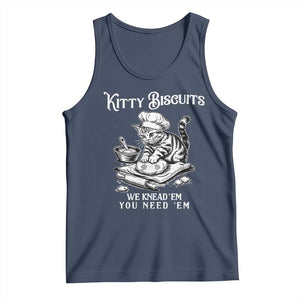 Funny Kitty Biscuits Bakery Tank Top We Knead Em You Need Em TS12 Navy Print Your Wear