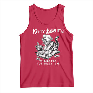 Funny Kitty Biscuits Bakery Tank Top We Knead Em You Need Em TS12 Red Print Your Wear