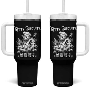 Funny Kitty Biscuits Bakery Tumbler With Handle We Knead Em You Need Em TS12 One Size: 40 oz Black Print Your Wear