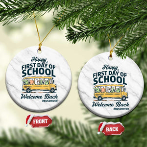School Bus Driver Gift Ceramic Ornament Happy First Day Of School TS12 1pc White Marble Print Your Wear