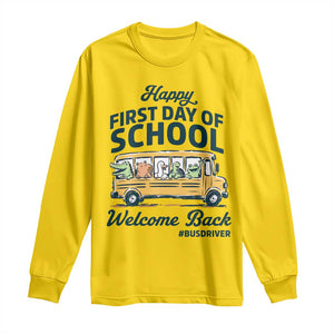 School Bus Driver Gift Long Sleeve Shirt Happy First Day Of School TS12 Daisy Print Your Wear