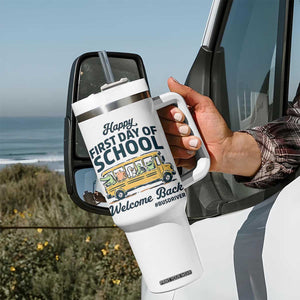 School Bus Driver Gift Tumbler With Handle Happy First Day Of School TS12 Print Your Wear