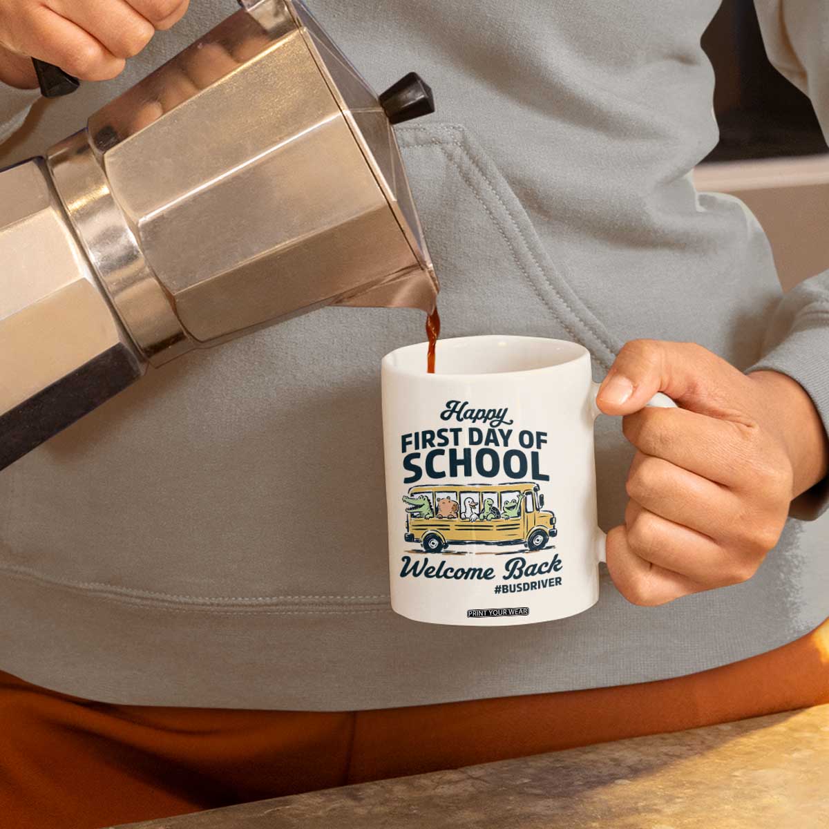 School Bus Driver Gift Coffee Mug Happy First Day Of School TS12 Print Your Wear