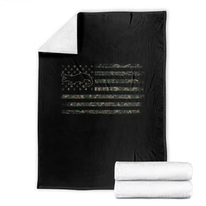 Alligator Hunting Camo American Flag Throw Blanket Louisiana Bayou Hunter Gift TS12 Black Print Your Wear