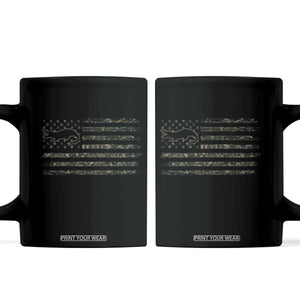 Alligator Hunting Camo American Flag Coffee Mug Louisiana Bayou Hunter Gift TS12 Black Print Your Wear