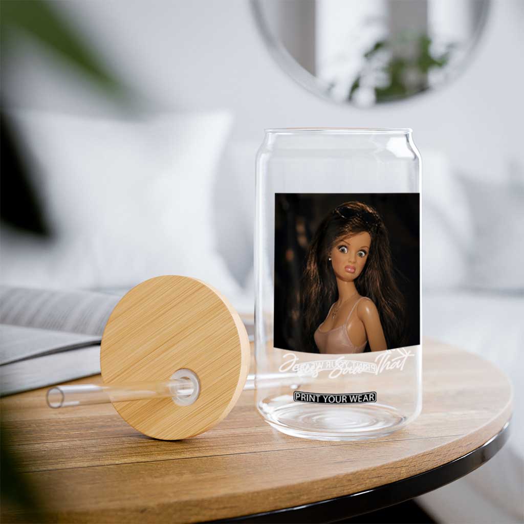 Funny Sassy Christian Doll Face Meme Glass Can Jesus Saw That TS12 Print Your Wear