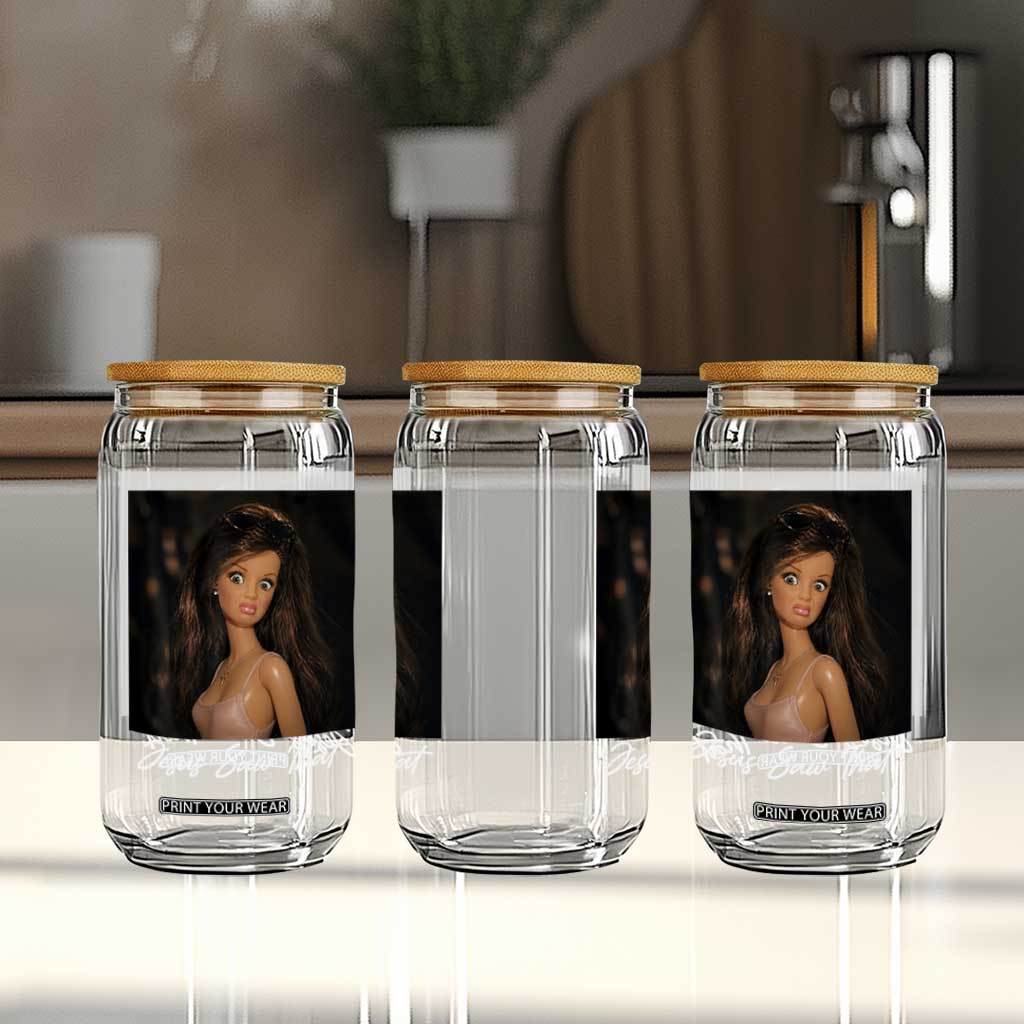 Funny Sassy Christian Doll Face Meme Glass Can Jesus Saw That TS12 Print Your Wear