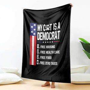 Funny My Cat Is A Democrat Throw Blanket Lazy Cat Political Humor TS12 Print Your Wear