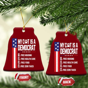 Funny My Cat Is A Democrat Ceramic Ornament Lazy Cat Political Humor TS12 Print Your Wear