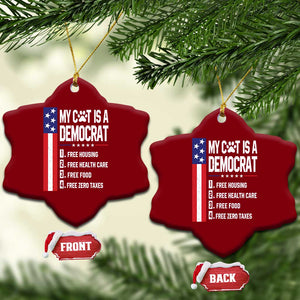 Funny My Cat Is A Democrat Ceramic Ornament Lazy Cat Political Humor TS12 Print Your Wear