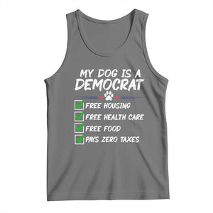 My Dog Is A Democrat Tank Top Funny Political Satire Graphic TS12 Black Heather Print Your Wear