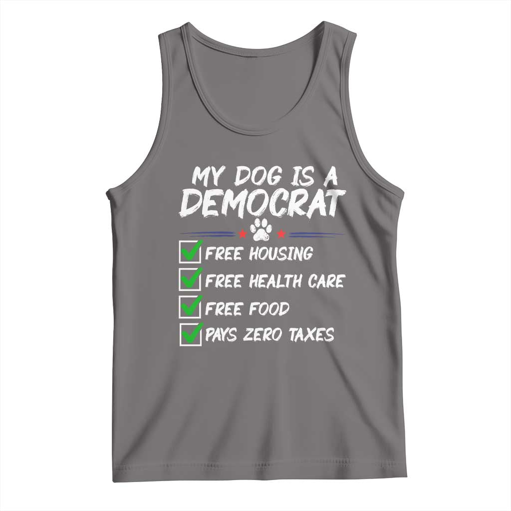 My Dog Is A Democrat Tank Top Funny Political Satire Graphic TS12 Deep Heather Print Your Wear