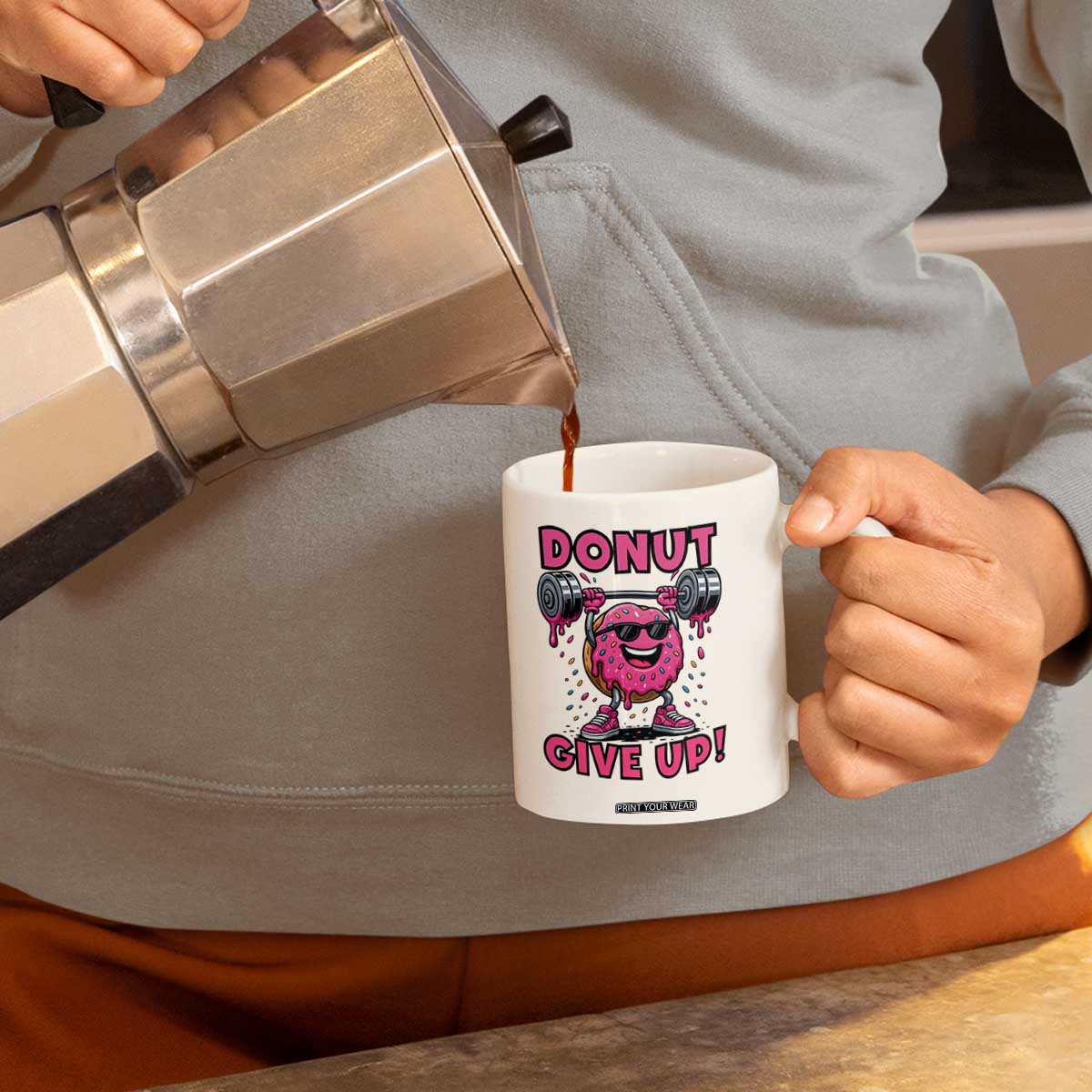 Donut Give Up Coffee Mug Fitness Motivation For Donut Lovers TS12 Print Your Wear