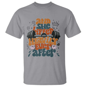 And She Lifted Heavily Ever After T Shirt Funny Gym Workout Gift TS12 Sport Gray Print Your Wear