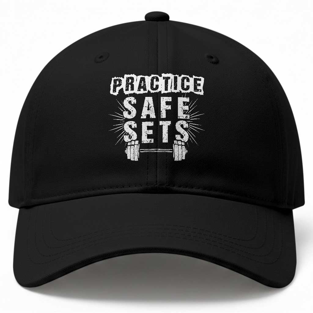 Practice Safe Sets Baseball Cap Funny Gym Workout Gift TS12 Print Your Wear