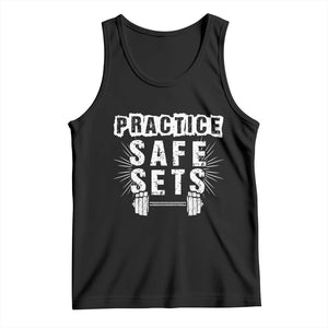 Practice Safe Sets Tank Top Funny Gym Workout Gift TS12 Black Print Your Wear