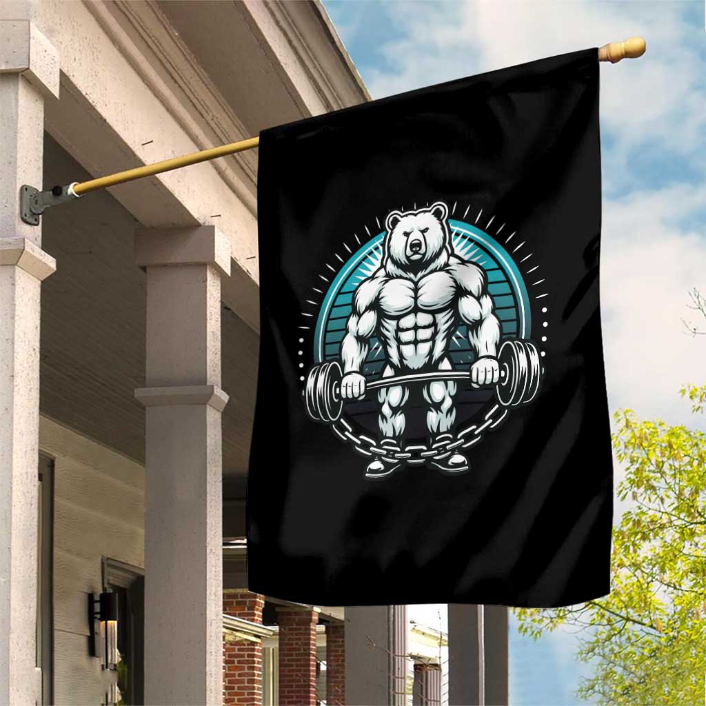 Funny Gym Workout Humor Garden Flag Cute Weightlifting Bear Gift TS12 Print Your Wear