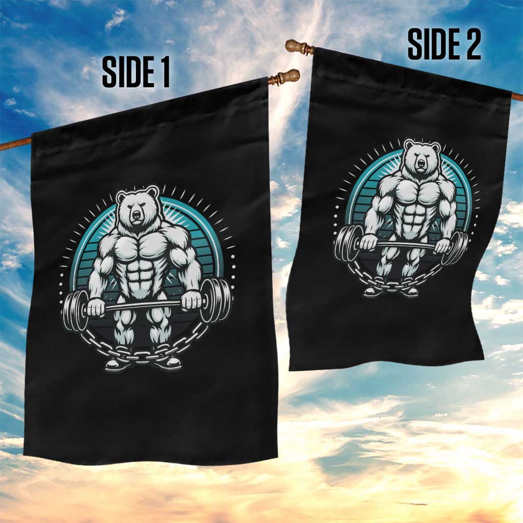 Funny Gym Workout Humor Garden Flag Cute Weightlifting Bear Gift TS12 Print Your Wear
