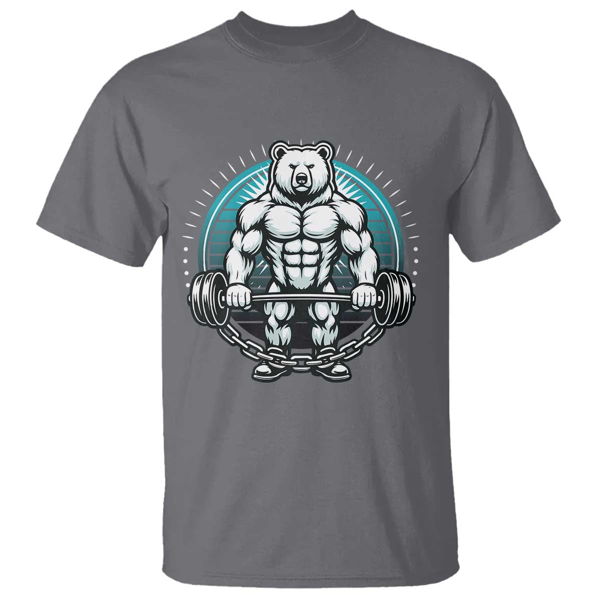 Funny Gym Workout Humor T Shirt Cute Weightlifting Bear Gift TS12 Charcoal Print Your Wear